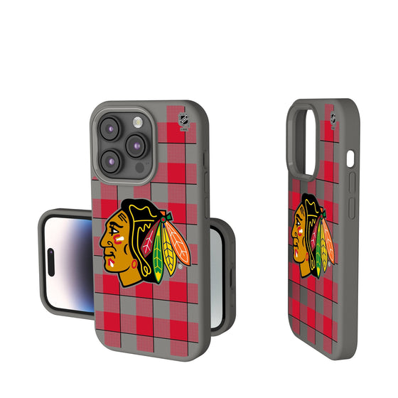 Chicago Blackhawks Plaid Soft Touch Phone Case-0