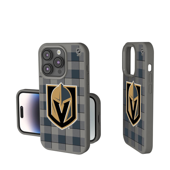 Vegas Golden Knights Plaid Soft Touch Phone Case-0