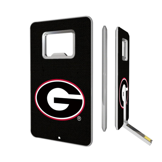 University of Georgia Bulldogs Solid Credit Card USB Drive with Bottle Opener 32GB-0