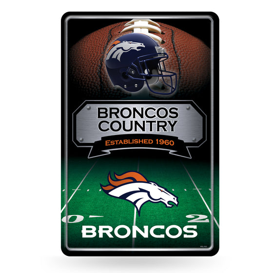 NFL Football Denver Broncos  11" x 17" Large Metal Home Décor Sign