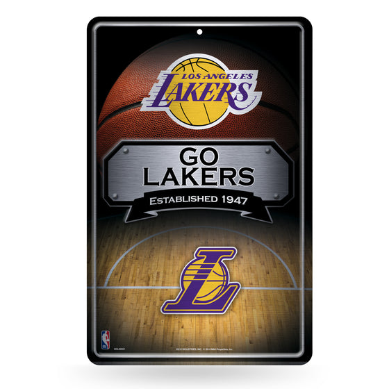 NBA Basketball Los Angeles Lakers  11" x 17" Large Metal Home Décor Sign