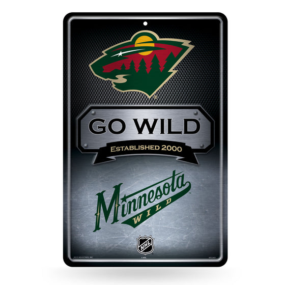 NHL Hockey Minnesota Wild  11" x 17" Large Metal Home Décor Sign