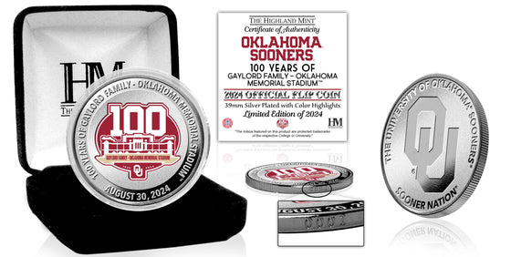 Oklahoma Sooners Gaylord Family Stadium 100th Anniversary Silver Flip Coin