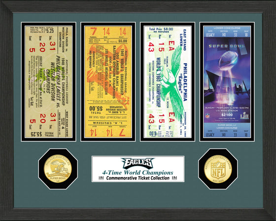 Philadelphia Eagles 4-Time World Champions Ticket Collection