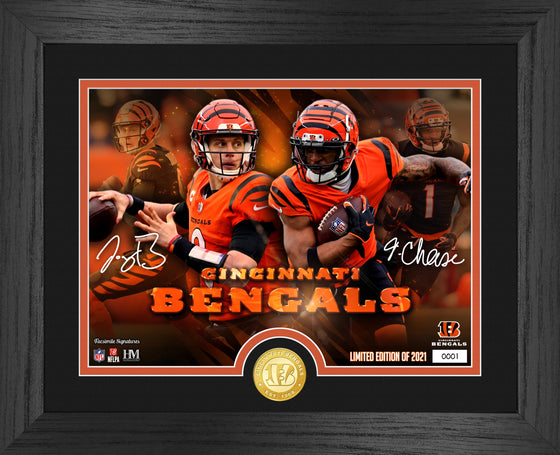 Burrow Chase Cincinnati Bengals Bronze Coin Photo Mint