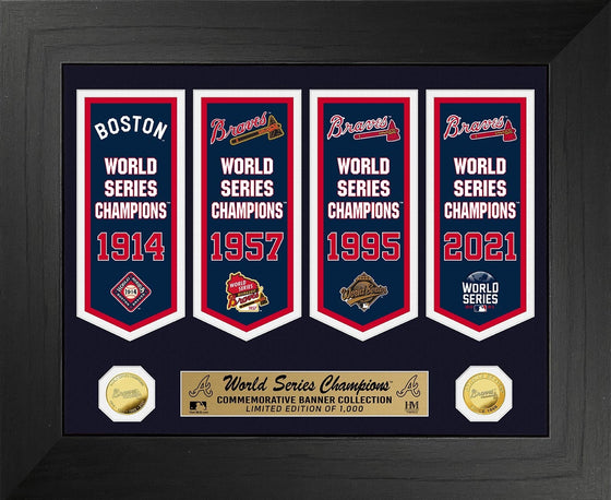 Atlanta Braves 4-Time World Series Champions Deluxe Banner Collection