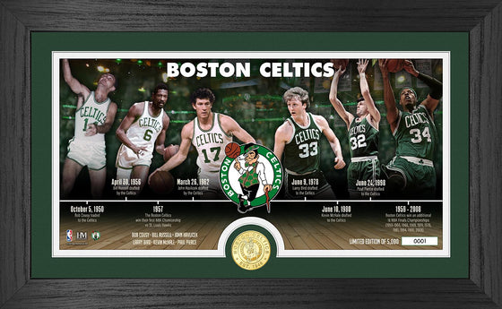 Boston Celtics Vintage Timeline Bronze Coin Photo Mint