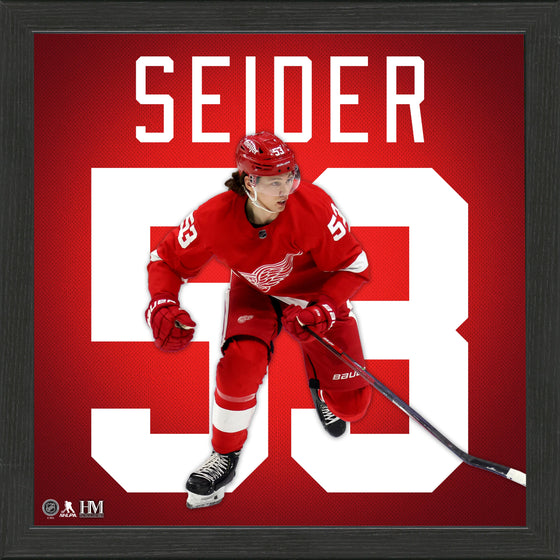 Moritz Seider Detroit Red Wings IMPACT Jersey Frame