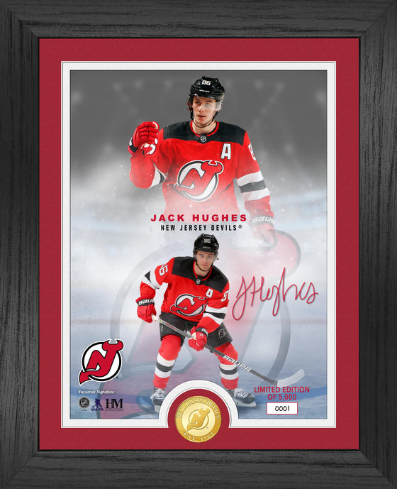 New Jersey Devils Jack Hughes Legends Bronze Coin Photo Mint