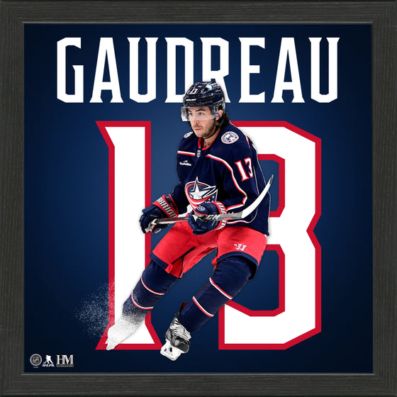 Johnny Gaudreau Columbus Blue Jackets IMPACT Jersey Frame