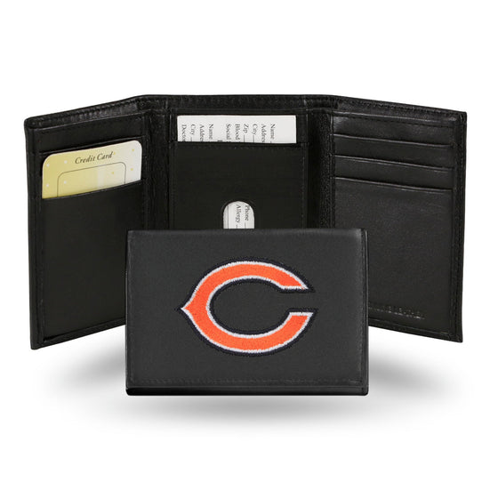 Chicago Bears Embroidered Leather Tri-Fold Wallet (CDG)