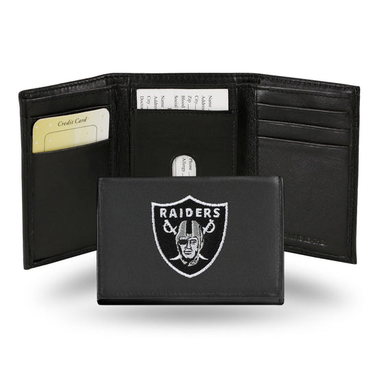 Oakland Raiders Embroidered Leather Tri-Fold Wallet (CDG)