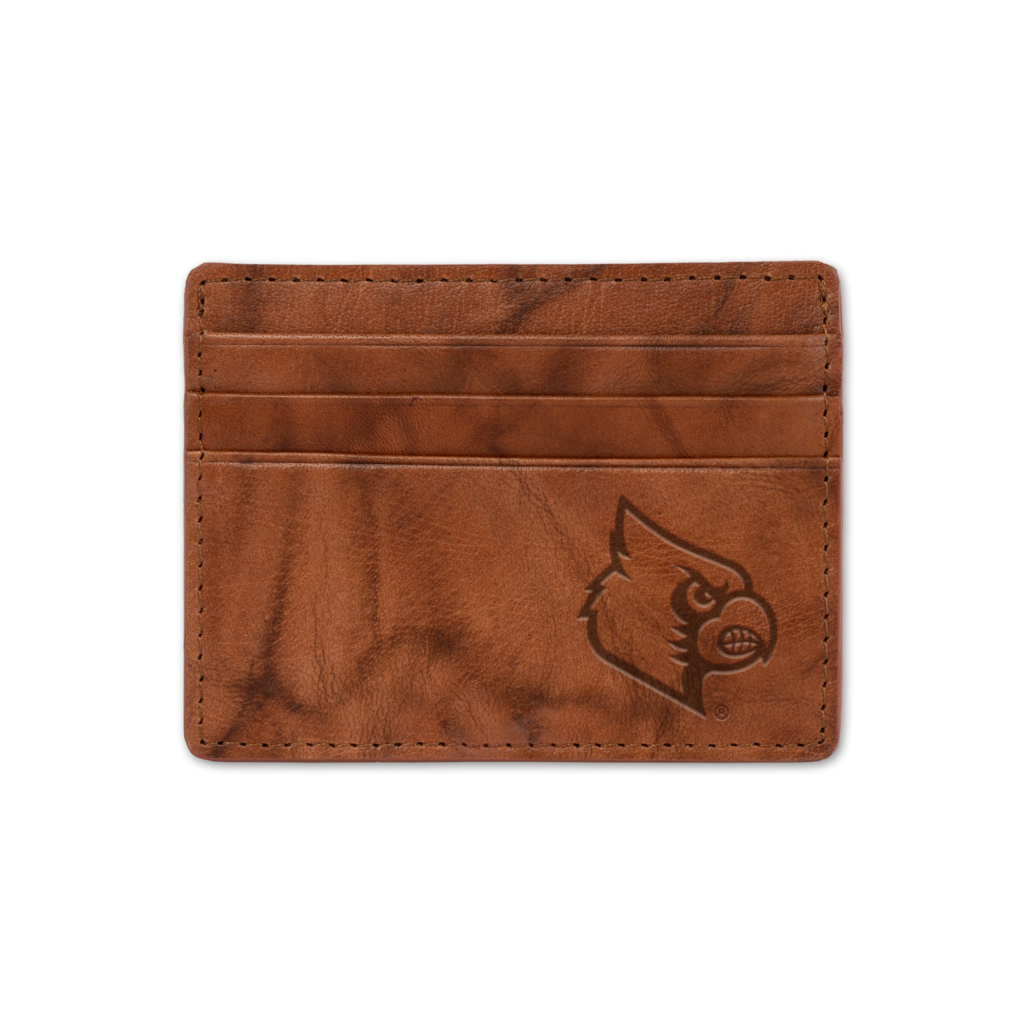 Louisville Cardinals NCAA Embroidered Leather Billfold Wallet