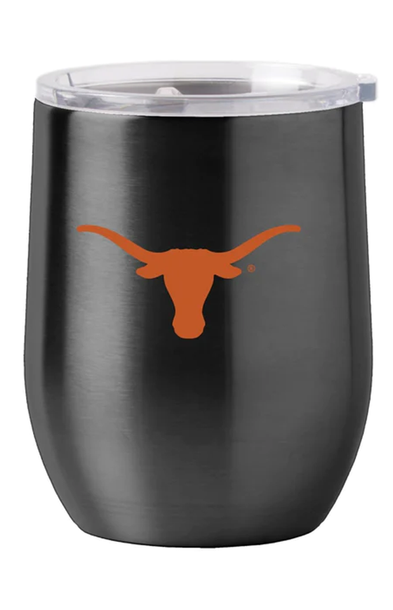 Texas Longhorns Travel Tumbler 16oz Stainless Steel Curved