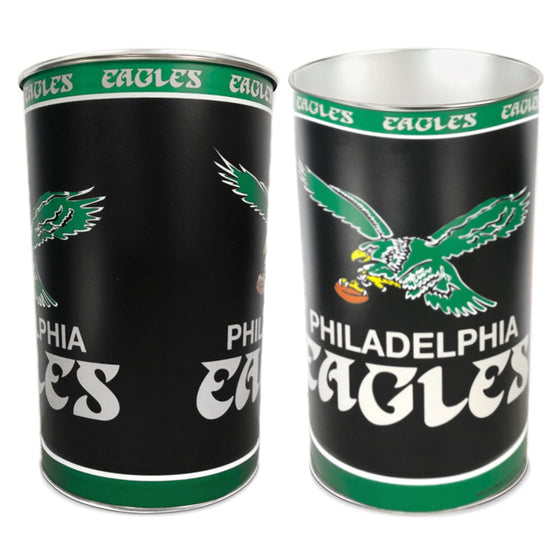 Philadelphia Eagles Retro Throwback Black Trash Can