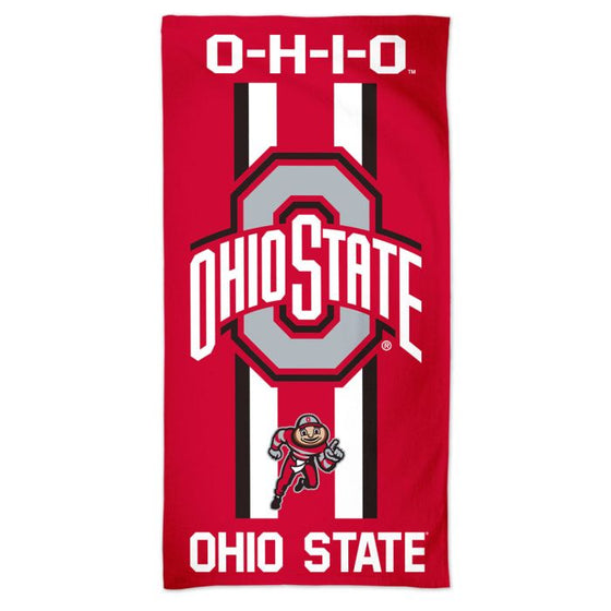 OHIO STATE BUCKEYES O-H-I-O FIBER BEACH TOWEL 9LB 30" X 60" - 757 Sports Collectibles