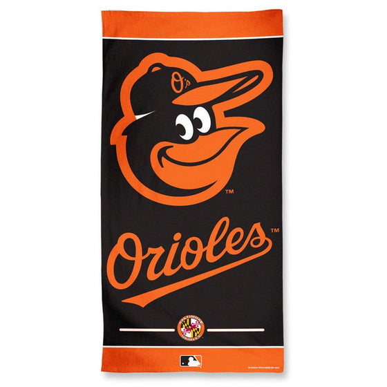 Baltimore Orioles Fiber Beach Towel 9lb 30" x 60"