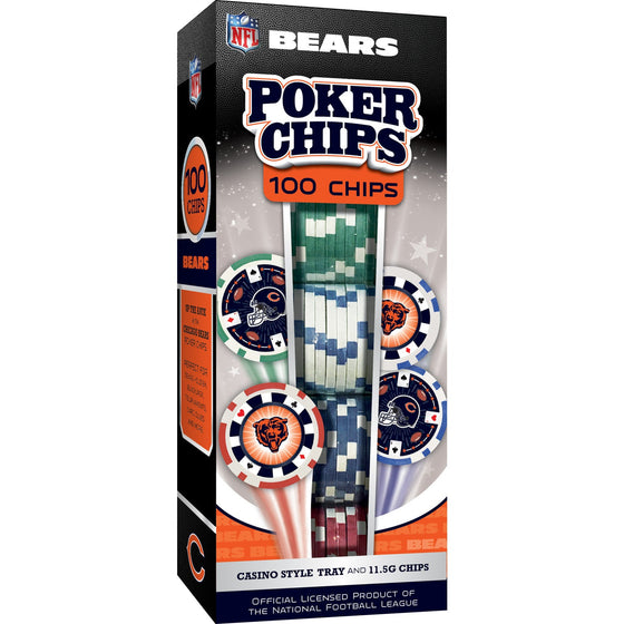 Chicago Bears 100 Piece Poker Chips - 757 Sports Collectibles