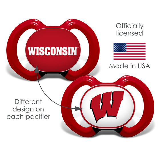 Wisconsin Badgers - Pacifier 2-Pack - 757 Sports Collectibles