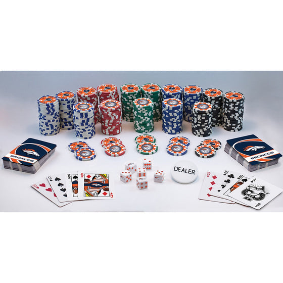 Denver Broncos 300 Piece Poker Set - 757 Sports Collectibles