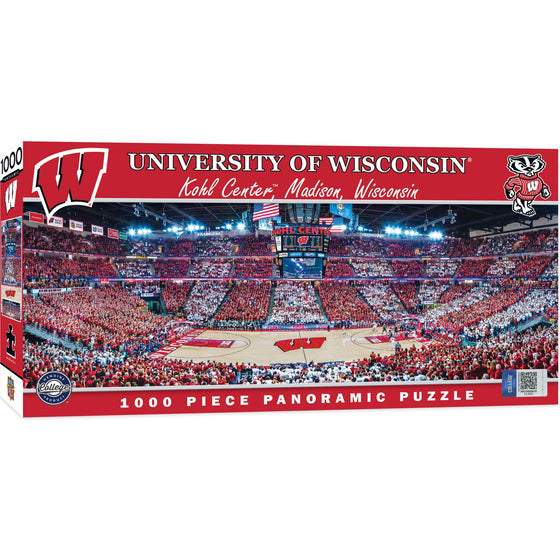 Wisconsin Badgers - 1000 Piece Panoramic Jigsaw Puzzle - Basketball - 757 Sports Collectibles