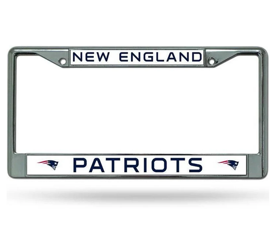 New England Patriots License Plate Frame Chrome