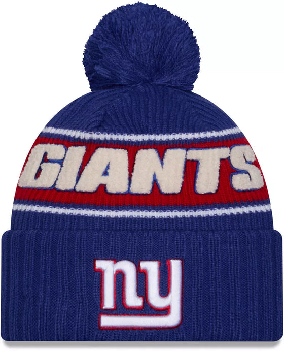 New York Giants New Era NFL 2024 Side Line Sport Knit Pom Hat