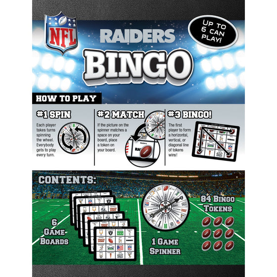 Las Vegas Raiders Bingo Game - 757 Sports Collectibles