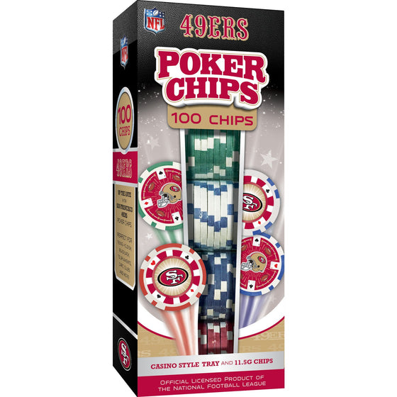 San Francisco 49ers 100 Piece Poker Chips - 757 Sports Collectibles