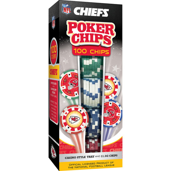 Kansas City Chiefs 100 Piece Poker Chips - 757 Sports Collectibles