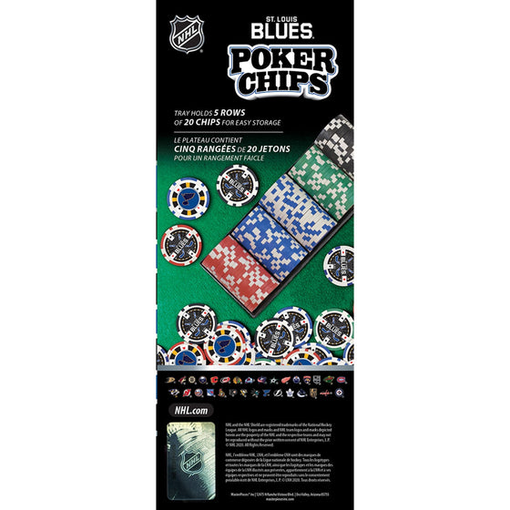 St. Louis Blues 100 Piece Poker Chips - 757 Sports Collectibles