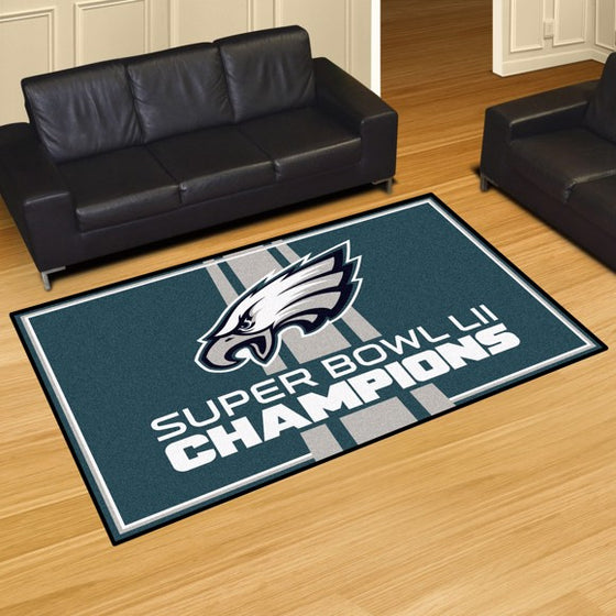 Philadelphia Eagles Super Bowl LII Champions 5x8 Plush Rug