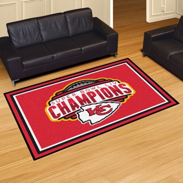 Kansas City Chiefs Super Bowl LIV 54 Champions 5' x 8' Ultra Plush Area Rug 59.5"x88"