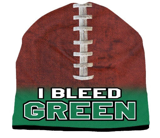 I Bleed Beanie - Sublimated Football - Kelly Green (CDG) - 757 Sports Collectibles