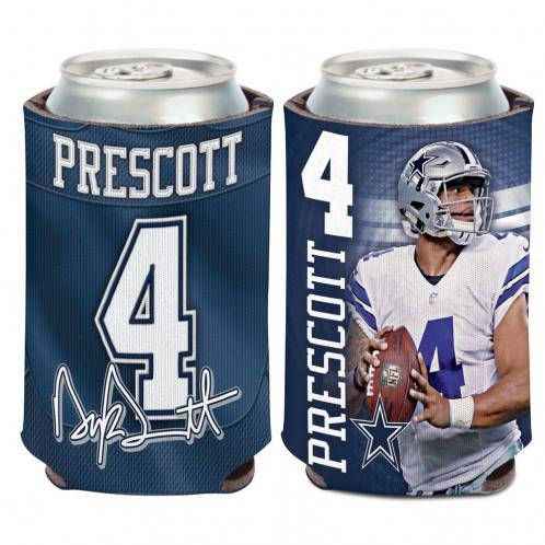 Dallas Cowboys Dak Prescott 2-Sided Neoprene Can Cooler Koozie - 757 Sports Collectibles