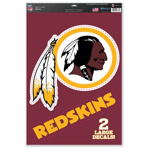 Washington Redskins Multi Use Large Decals (2 Pack) Indoor/Outdoor Repositionable