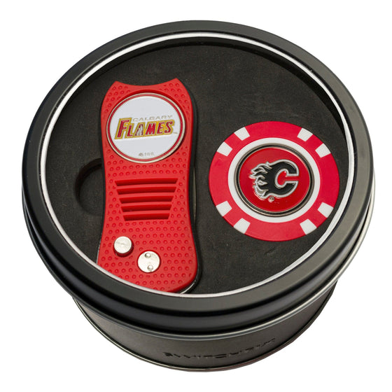 Calgary Flames Tin Set - Switchfix, Golf Chip - 757 Sports Collectibles