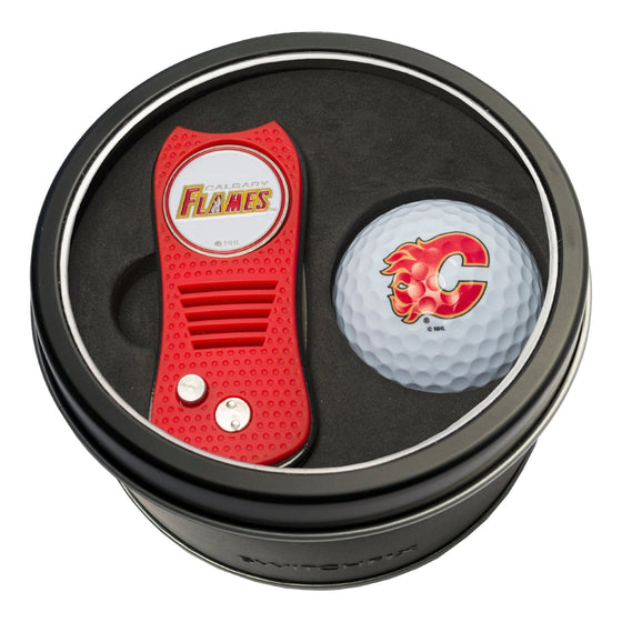 Calgary Flames Tin Set - Switchfix, Golf Ball - 757 Sports Collectibles