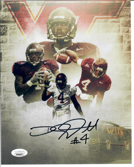 Virginia Tech Hokies DeAngelo Hall Signed Auto 8x10 Photo JSA COA - 757 Sports Collectibles