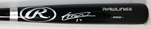 Vladimir Guerrero Jr. Autographed Black Rawlings Pro Baseball Bat-JSA Silver - 757 Sports Collectibles