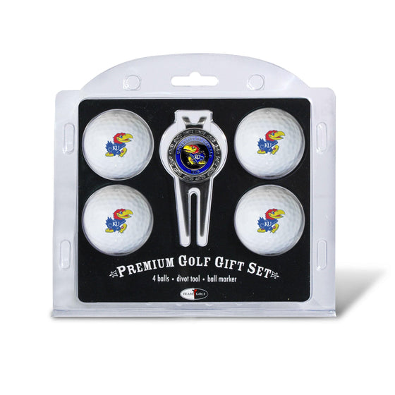 Kansas Jayhawks 4 Golf Ball And Divot Tool Set - 757 Sports Collectibles