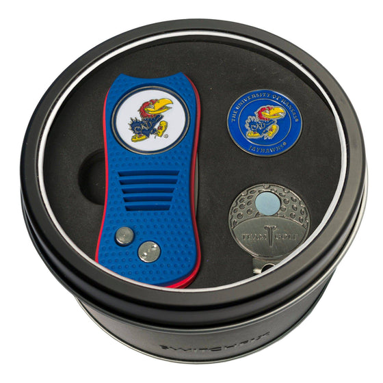 Kansas Jayhawks Tin Set - Switchfix, Cap Clip, Marker - 757 Sports Collectibles