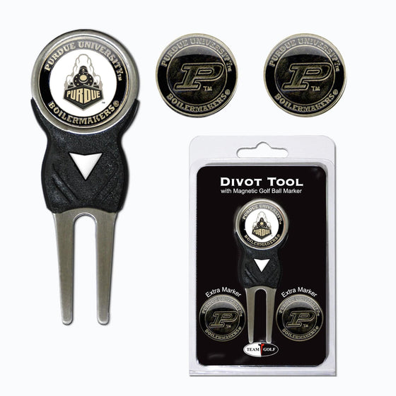 Purdue Boilermakers Divot Tool Pack With 3 Golf Ball Markers - 757 Sports Collectibles