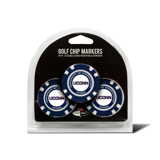 UCONN Huskies 3 Pack Golf Chip Ball Markers - 757 Sports Collectibles