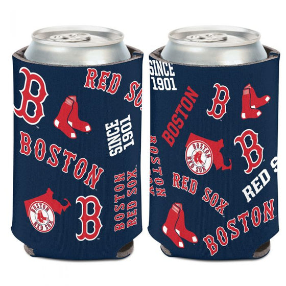 BOSTON RED SOX SCATTER CAN COOLER 12 OZ.