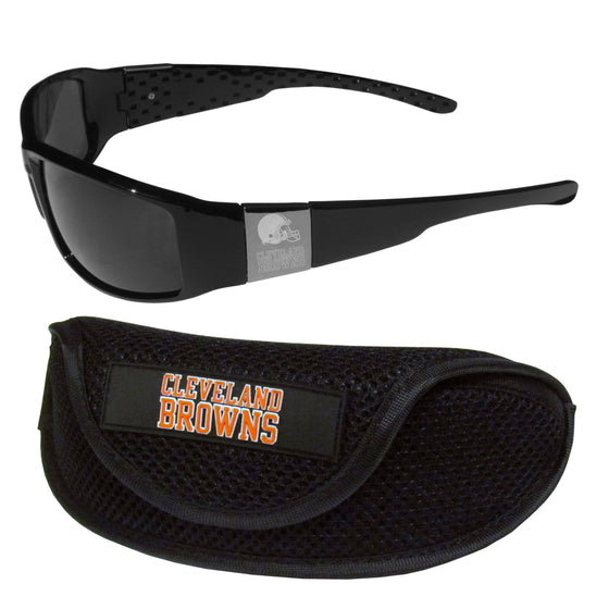 Cleveland Browns Chrome Wrap Sunglasses and Sports Case (SSKG) - 757 Sports Collectibles