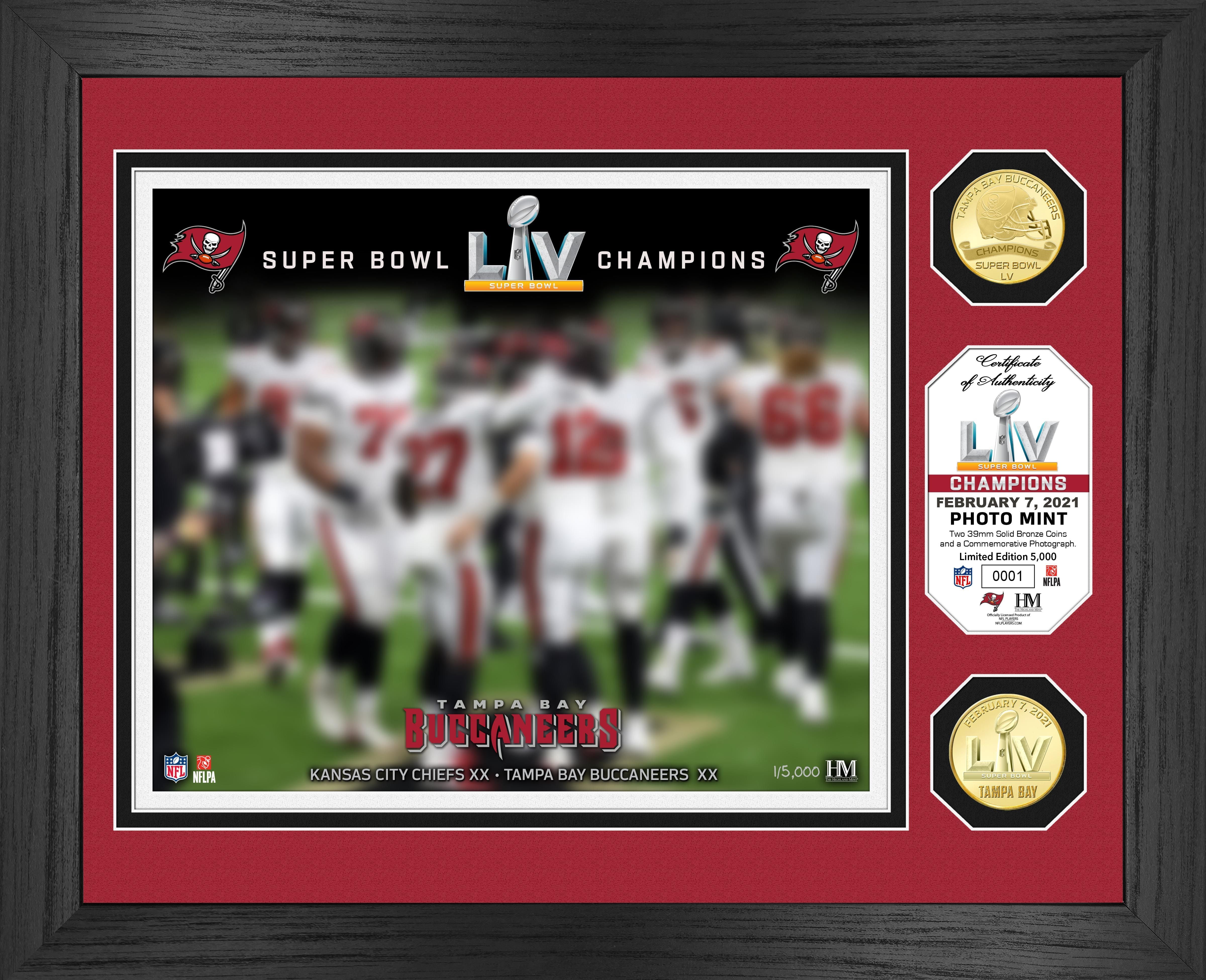 Tampa Bay Buccaneers Highland Mint Super Bowl LV Champions 13'' x 16''  Bronze Coin Photo Mint