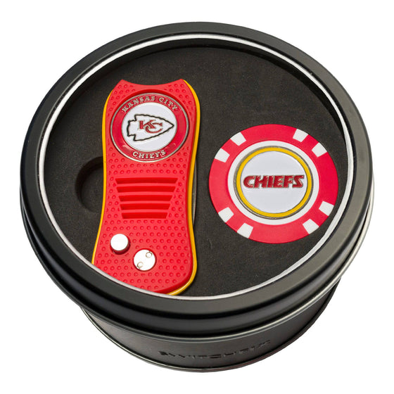 Kansas City Chiefs Tin Set - Switchfix, Golf Chip - 757 Sports Collectibles