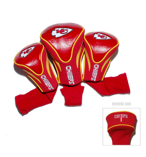 Kansas City Chiefs 3 Pack Contour Head Covers - 757 Sports Collectibles