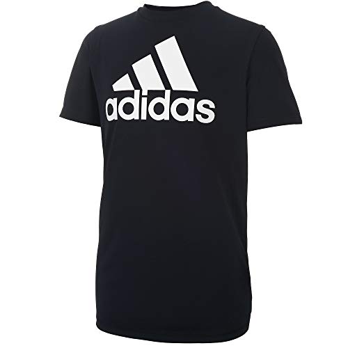 adidas Boys' Big Short Sleeve AEROREADY Performance Logo Tee T-Shirt, Black, Medium - 757 Sports Collectibles